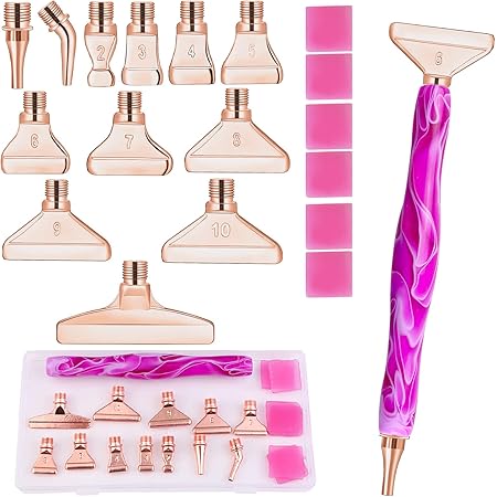 Stylo Diamant Uxcell – Pointe Fine, 12 Pièces De Cire Incluses, Blanc
