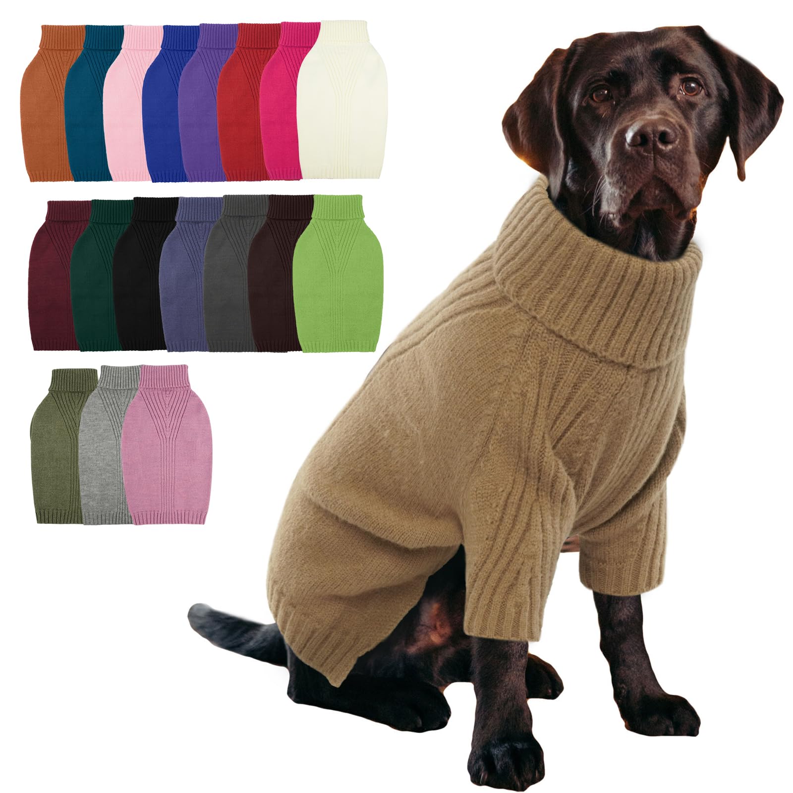 IECOii Maglione per cani,maglione dolcevita per cani per Natale,caldo maglioni per cani di taglia piccola media grande e gatti,Felpe per cani autunno inverno per Chihuahua, Bulldog francese,Labrador
