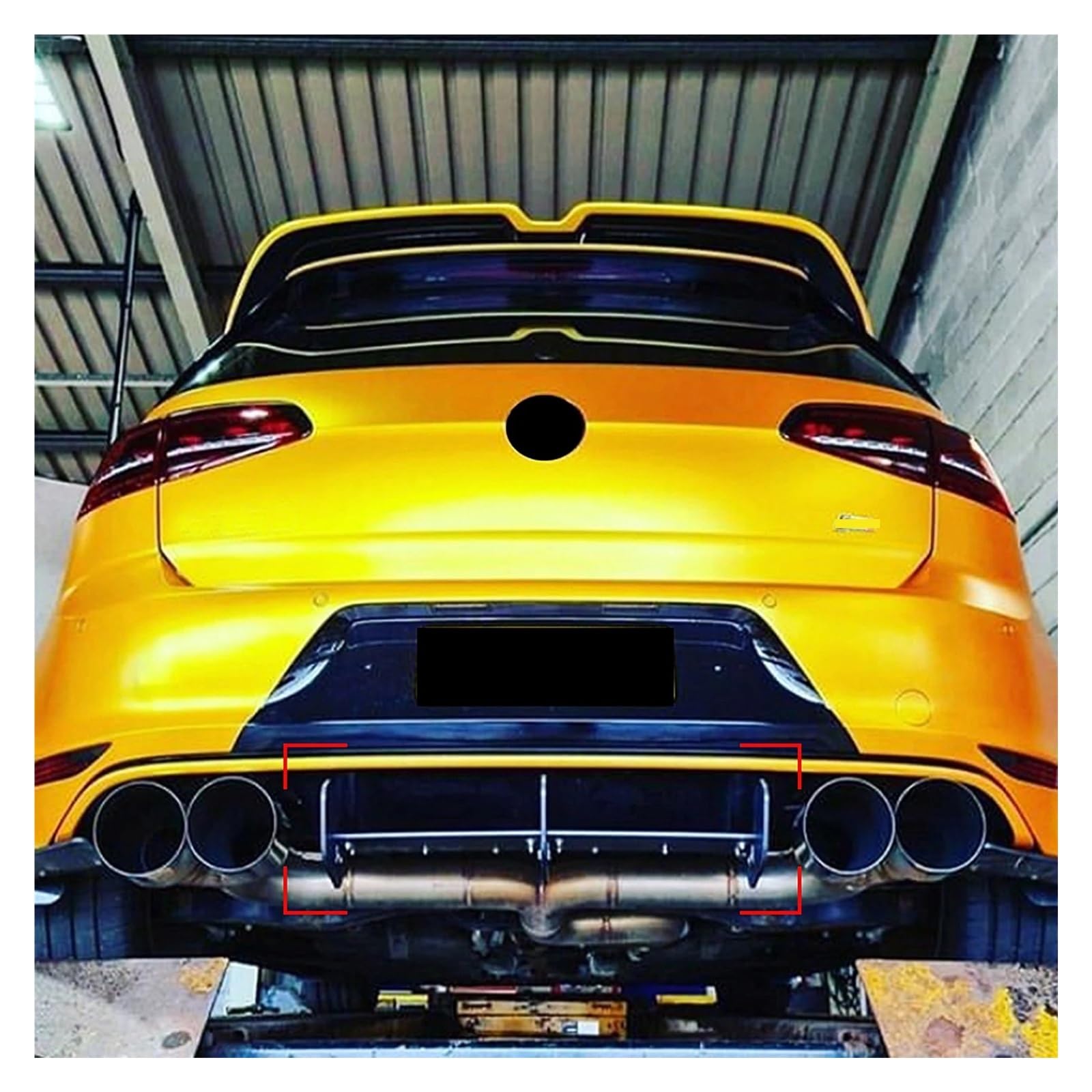 Dyfuzor tylnego zderzaka samochodowego, pasuje do Volkswagena, Golfa, 7 MK7 R Rline 2014-2017 Shark, wspornik spojlera tylny dyfuzor podwozia samochodu