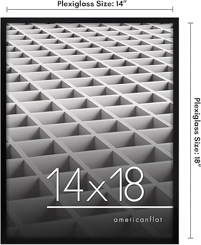Miniatura 2 de Americanflat - Portarretratos de 14x18 pulgadas con plexiglás pulido, colección Streamline, marco de fotos con borde delgado para exhibir en pared,