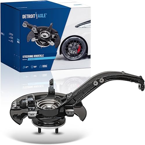 Detroit Axle - Nudillo de dirección delantero izquierdo y rodamiento de cubo de rueda de repuesto para Honda Accord 2.4L 2003-2007 con Trans manual.