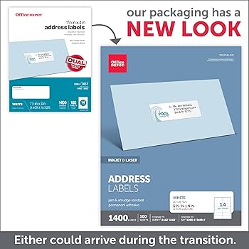 Amazon.com : Office Depot White Inkjet/Laser Address Labels