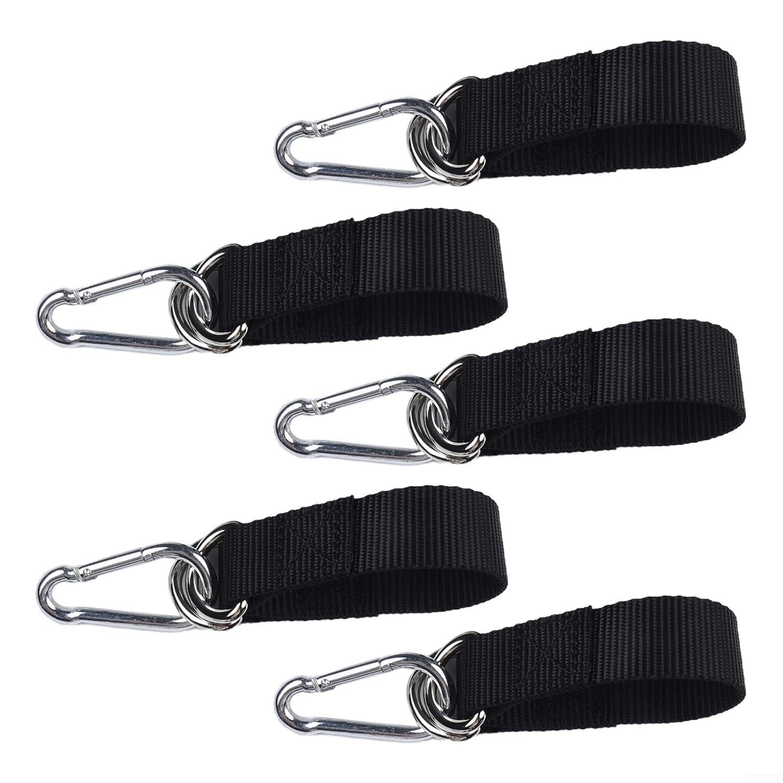 Tree Swing Straps Heavy Duty Nylon Hanging Belt for Gym Outdoor Camping 5 Pack with Carabiners Black Multi-Size Options Hook Ring Set(30cm*25mm)
