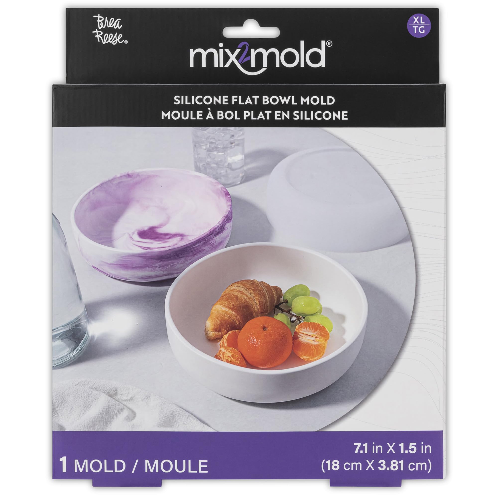 Brea Reese Mix2Mold Silicone Shallow Bowl Mold - 1pc - Silicone, Non-Stick, Durable & Reusable, Molds Only-for Resin Craft Projects, DIY Kitchenware