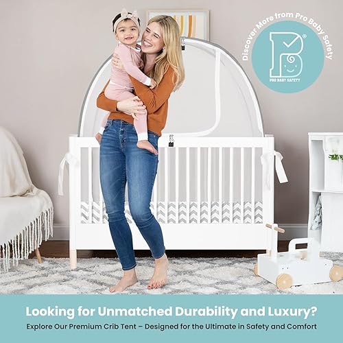 Miniatura 6 de Tienda de campaña para cuna de malla transpirable para evitar que el bebé salga, toldo de red para cuna con cierre automático y pestillo de Gris