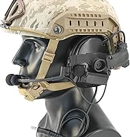 Vista 7 de HEARFALCOM Auriculares tácticos COMAT III Casco táctico Adaptador de riel ARC versión no militar Enfriamiento de ruido Auriculares de disparo con V2