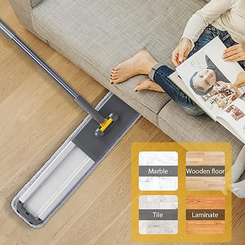 Miniatura 3 de MASTERTOP Trapeador industrial profesional de 36 pulgadas para limpieza de suelos, trapeador comercial en seco y húmedo, grandes trapeadores planos