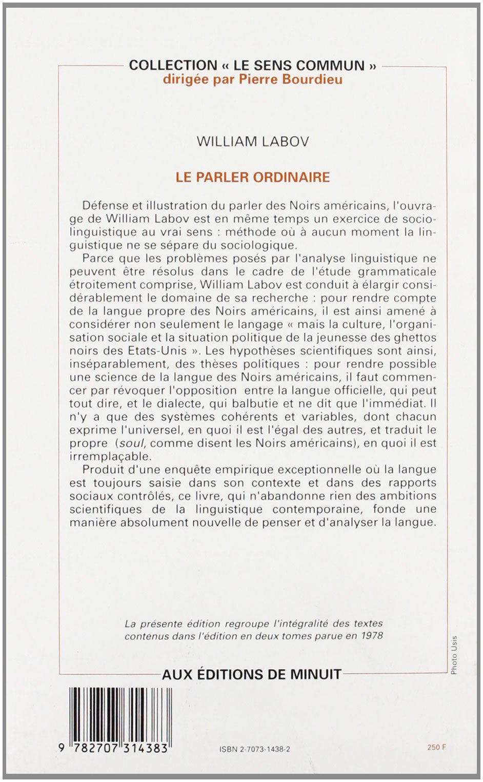 Le parler ordinaire
