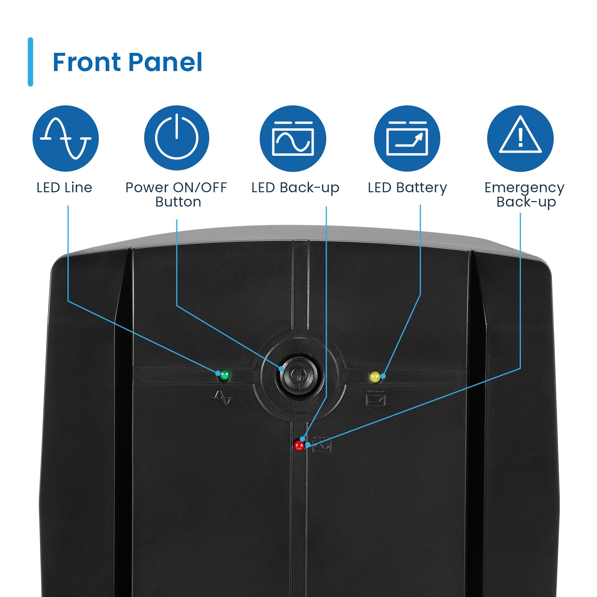 Ewent UPS Gruppo di continuità, Potenza 1300VA (720W) 250V, Protezione da Sovratensioni,Sbalzi Corrente e Blackout, Autonomia 20 min, 3 prese Schuko EU, AVR Line Interactive per PC, Modem, Console