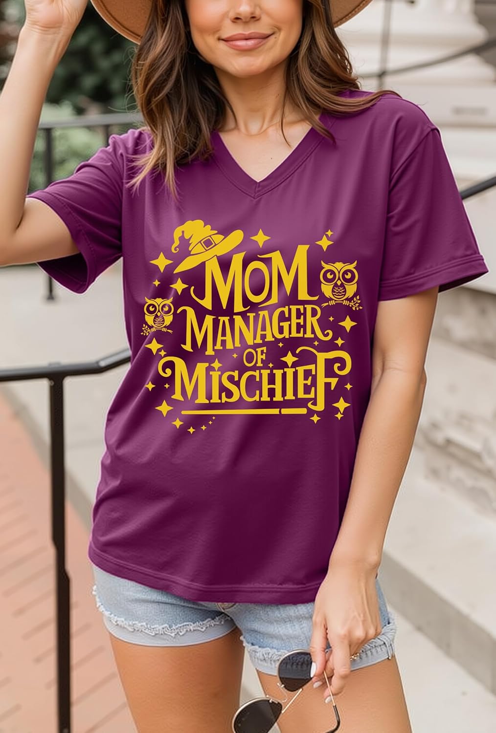 Women T Shirt Funny Mom Manager Shirt Mom Life Tee Magic Mom Shirt Mothers Day Tee Tops Summer Sleeve T Shirts Casual Tops - Image 3
