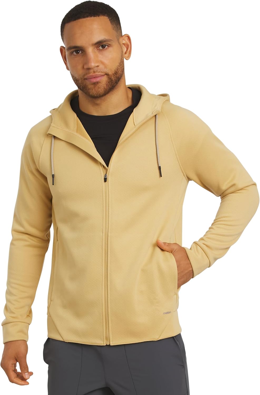 Motion Men's Regular Fit Active High Performance Heavyweight Jacquard Mesh Full Zip Hoodie (S-2XL)