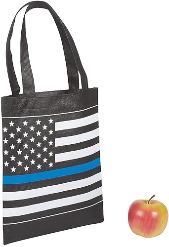 Fun Express 12 Count Medium Thin Blue Line Bolsas de mano  Policía Ejecución de la ley Comunidad Eventos Parades Parades