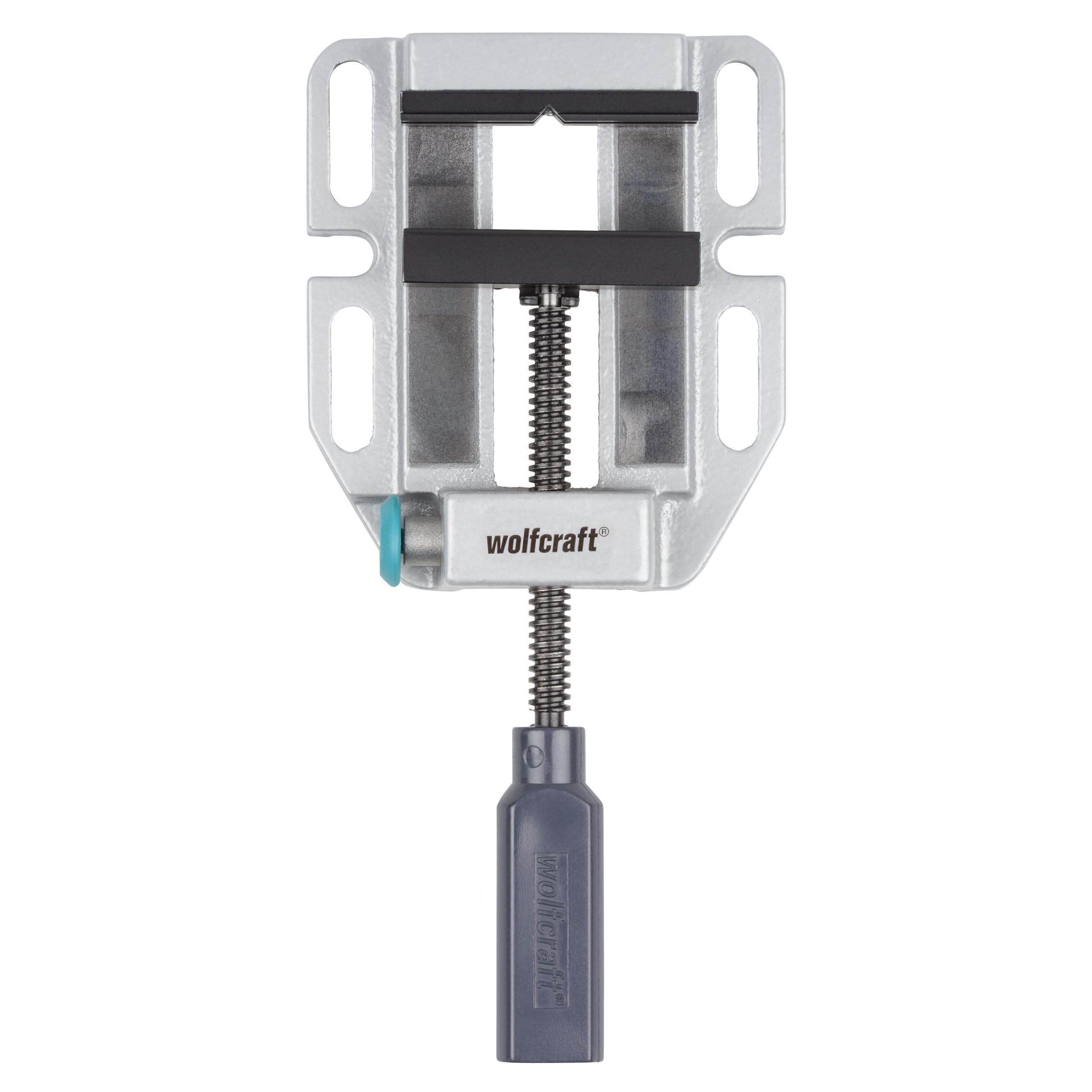 wolfcraft morsa per macchina 3423000 regolazione rapida forza di serraggio 200 kg ganascia acciaio scanalature a V orizzontali