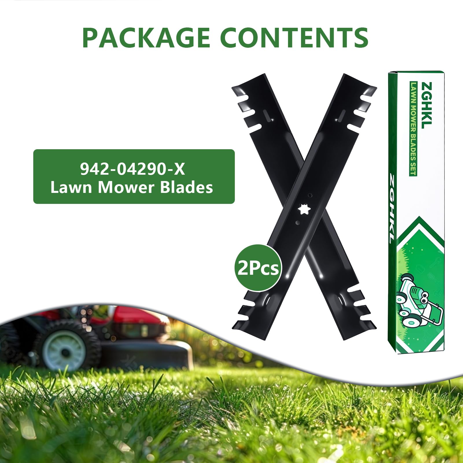942-04290-X 742-04290-X Cuchillas para cortacésped Gator Cuchillas para Mulching 46 Pulgadas (116,84 cm) Repuesto para Plataforma 2Piezas