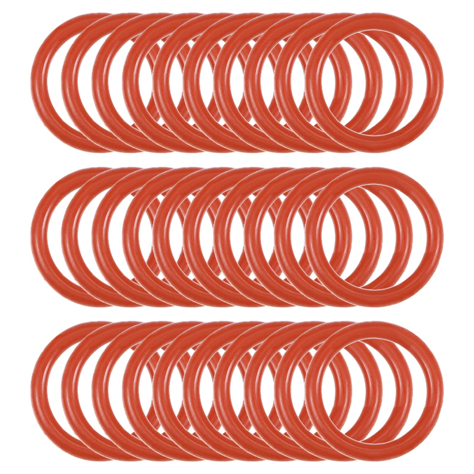 QUARKZMAN 8 x 6 x 1mm Silicone O-Ring x 30pz VMQ Sigillo cerchio Guarnizione per Guarnizione Idraulica e Rubinetto Flessibile, [Rosso]