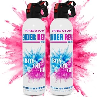 Previvo Gender Reveal Fire Extinguisher Set - 2 Pcs Pink Smoke Spary -100% Biodegradable Party Supplies- For Memorable Baby Gender Reveal Decorations &Ideas(Large Size)
