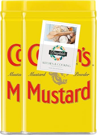 Mustard Powder Bundle with Colmans Mustard Tin Powder 57g 2 Pack + Brightdale Kitchen Booklet