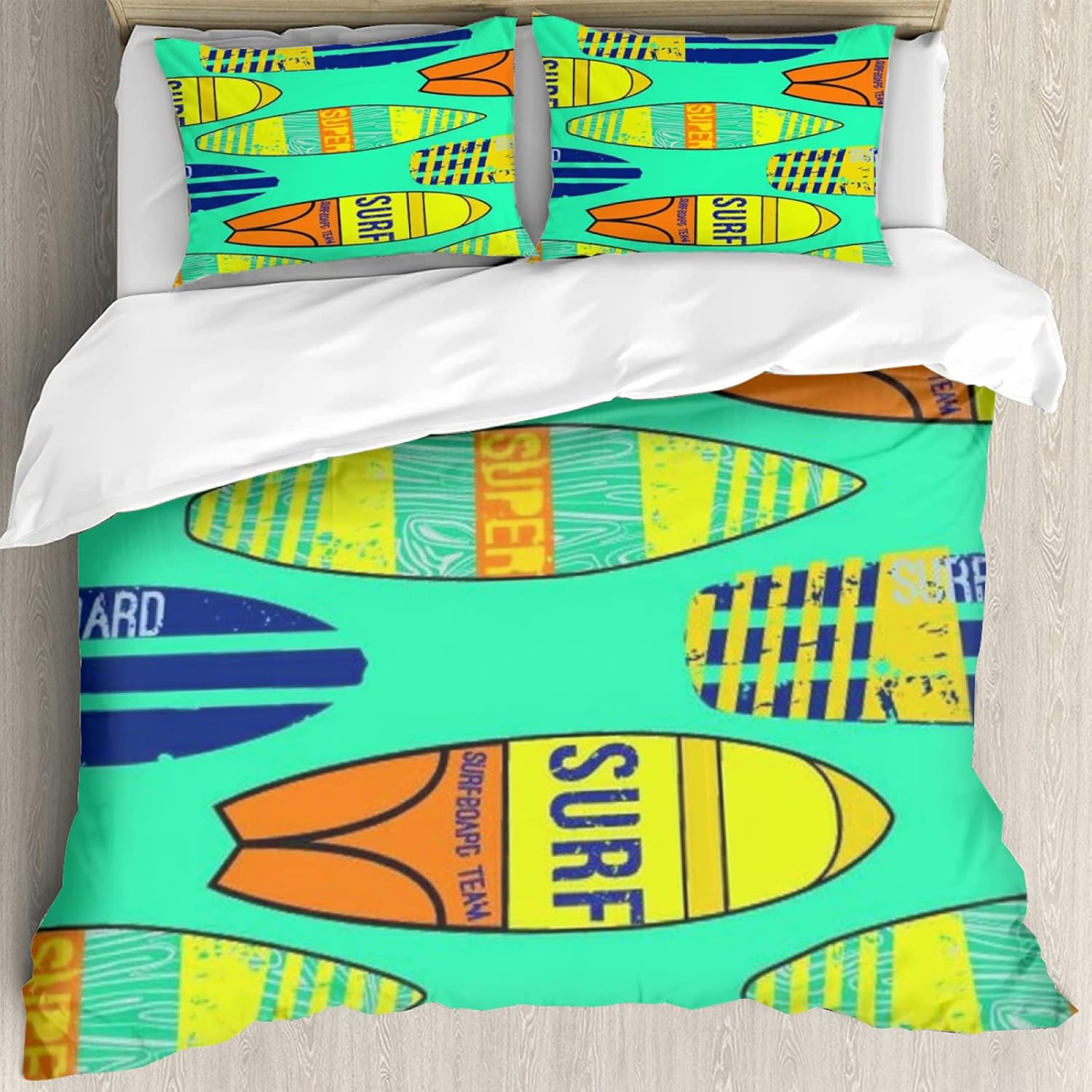 Duvet Cover Set 60x80inch,Sea Surfing Pattern with Bright surf desks