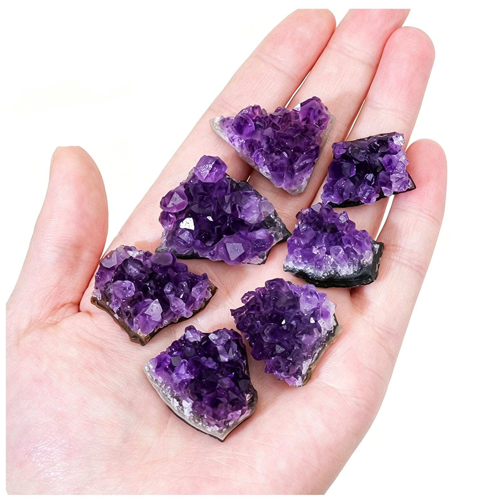 Zooeelly Natural Amethyst Geodes, Raw Purple Crystals Rock Cluster Quartz Healing Crystals for Adults, Real Geode Stone Decor, Amythestyst Amathest Crystal Rock Geode,80G