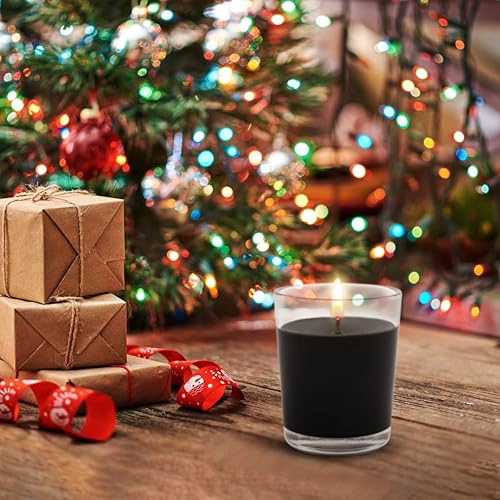 Miniatura 6 de Paquete de 20 velas votivas negras sin perfume en vidrio, pequeñas velas de cera de soja de 2 pulgadas para Halloween, boda, fiesta, hogar,