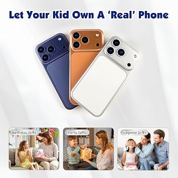Dummy Fake Phone Model, Looks Like Real Phone Dummy Compatible with Phone 17 Pro, Prank Stuff Decoy Pear Non-Working Toy Phone 17 Pro for Kids (Dark Blue)
