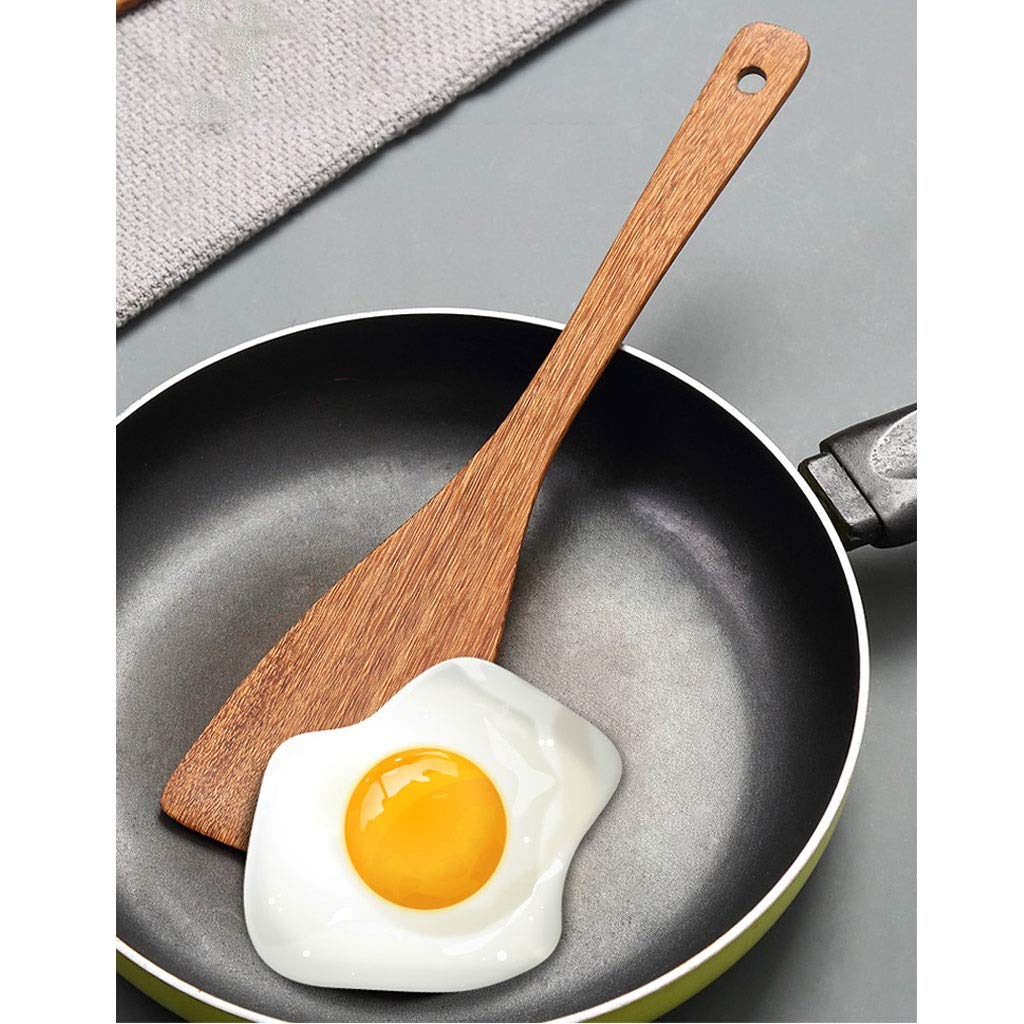 Spachtel für die Küche Pfannenwender Küchenutensilien aus Holz Set, 5pcs Kochen Werkzeuge Non Kratz- und Hitzebeständige, Holzspatel Schützen Sie Ihre Pfannen School of Wok Wok Spatel