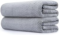 BESTCHOICEFORYOU Extra Large Bath Towel Set of 2 (35x70") Grey Microfiber - Super Soft, Highly Absorbent, Quick Dry Jumbo Towels for Bathroom, Gym, Spa