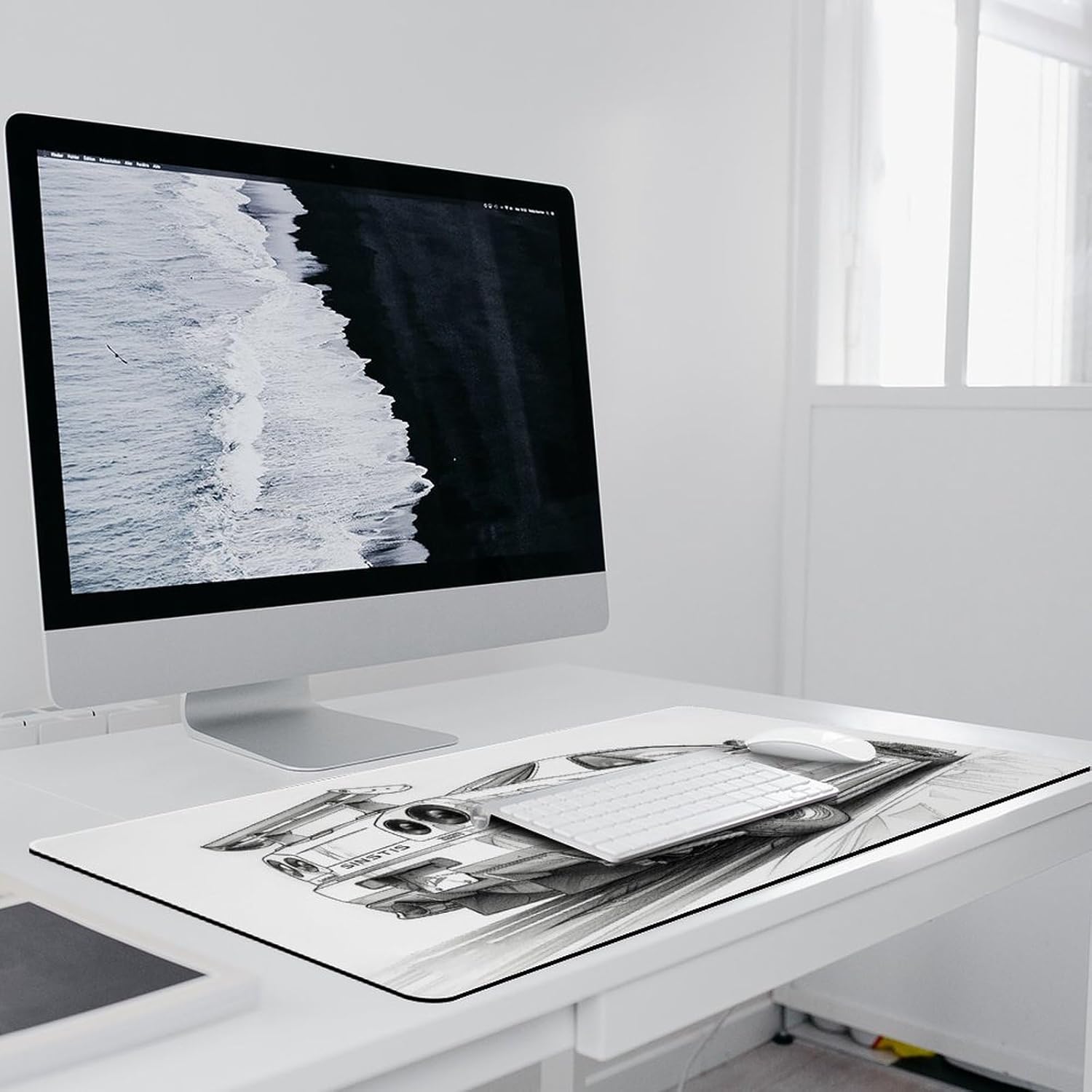 JDM Large Gaming Mouse Pads JDM Car R34 Lines Art Desk Mat Non-Slip Rubber Base Laptop Computer Accessories Supplies Writing Pad for Office Home 40x90cm