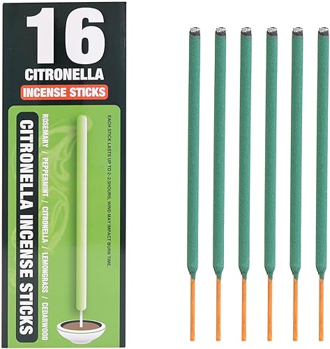 Miniatura 2 de Varillas de incienso de citronela para exteriores, protección de 2.5 horas, 16 varillas por caja, varillas de citronela para campamento, patio, etc