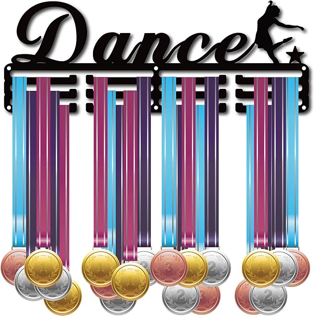 CREATCABIN Medal Holder Dance Dancer Medals Hanger Display Stand Wall Mount Hanger Decor Stainless Steel Hanging for Home Badge 3 Rung Medalist Running Soccer Gymnastics Over 60 Medals