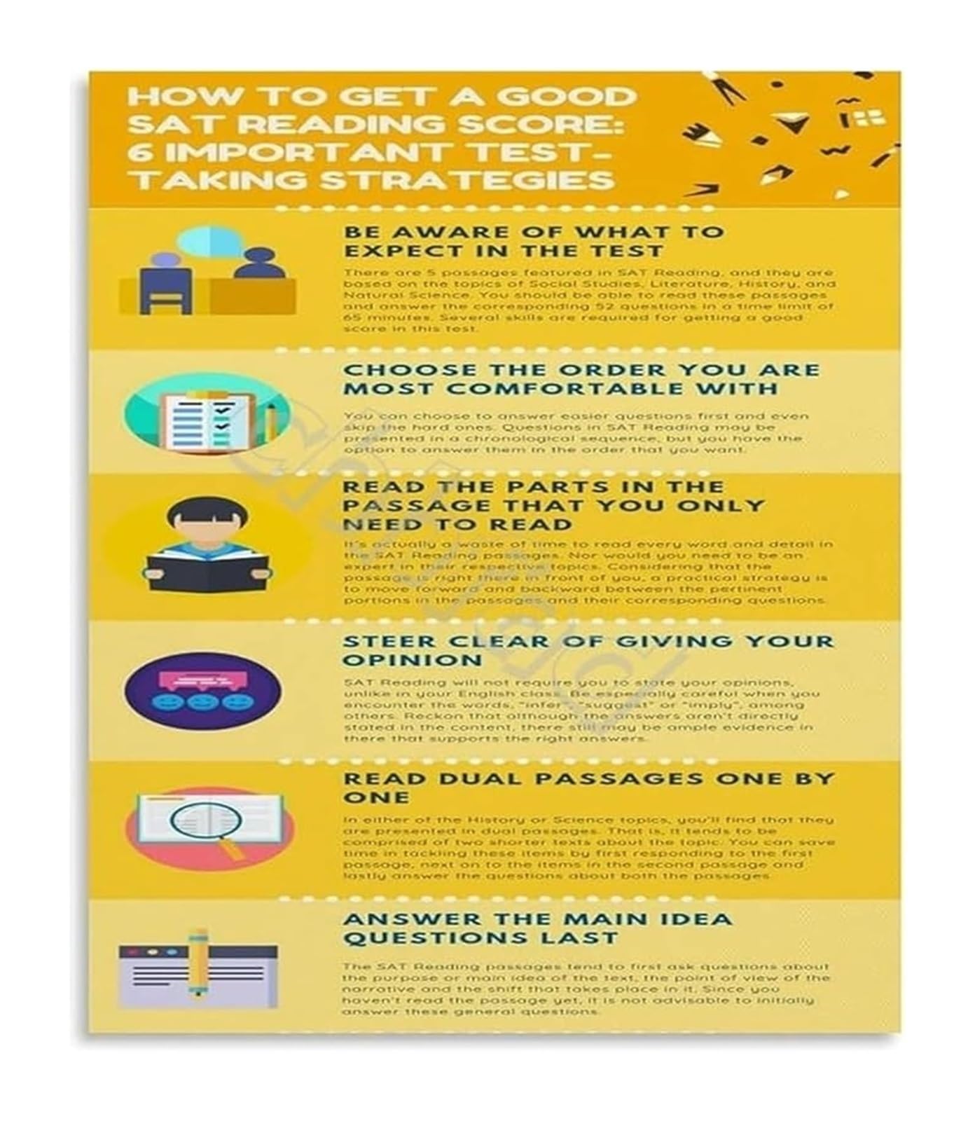 ZDVHOMCB Academic Motivation Study Tips Exam Success Guide Metal Tin Sign for Students Study Room Library Focus Wall Decor 8 X 12 in