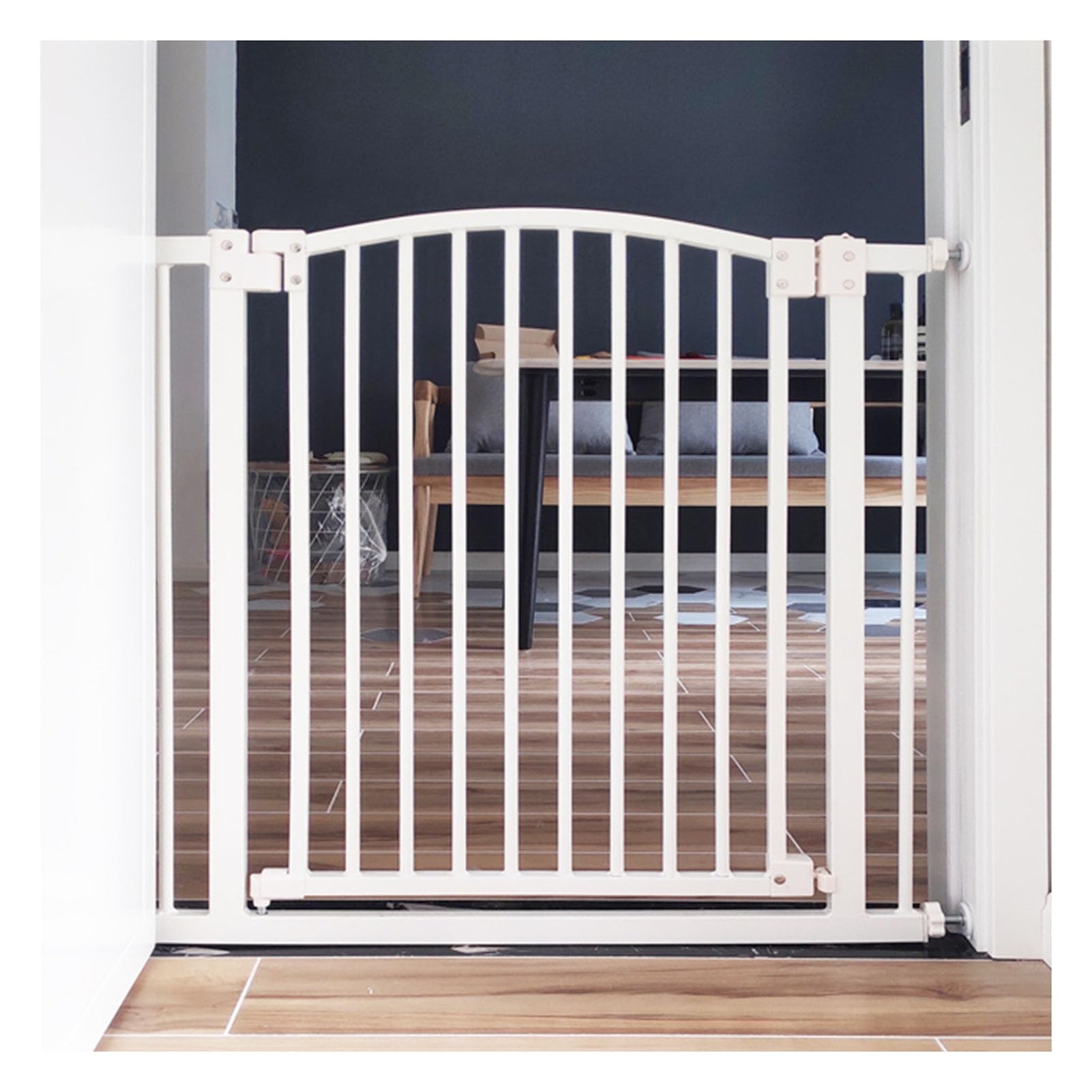 Barrière métallique escalier fermeture facile largeur 95-104 cm