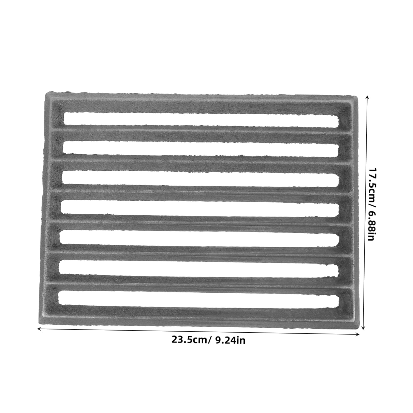 Rechteckiger Grillrost aus Gusseisen Vielseitig Einsetzbar mit Maximaler Wärmespeicherung Robustes Schwarzes Material als Ersatzrost für Grill und Kamin