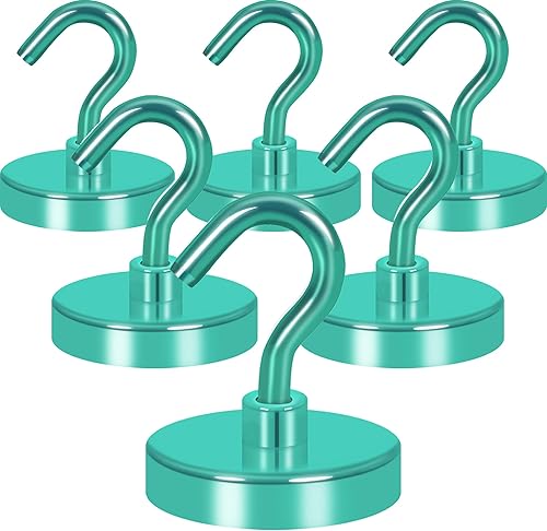 Miniatura 10 de Neosmuk Ganchos magnéticos industriales y resistentes con imanes de superneodimio fuertes para refrigerador, colgar, caja de herramientas, crucero o