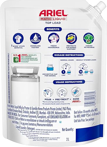Miniatura 8 de Ariel Detergente líquido de carga superior - 2L | Elimina manchas secas de 7 días en 1 lavado dentro de la lavadora | Ahora a precio de los polvos |
