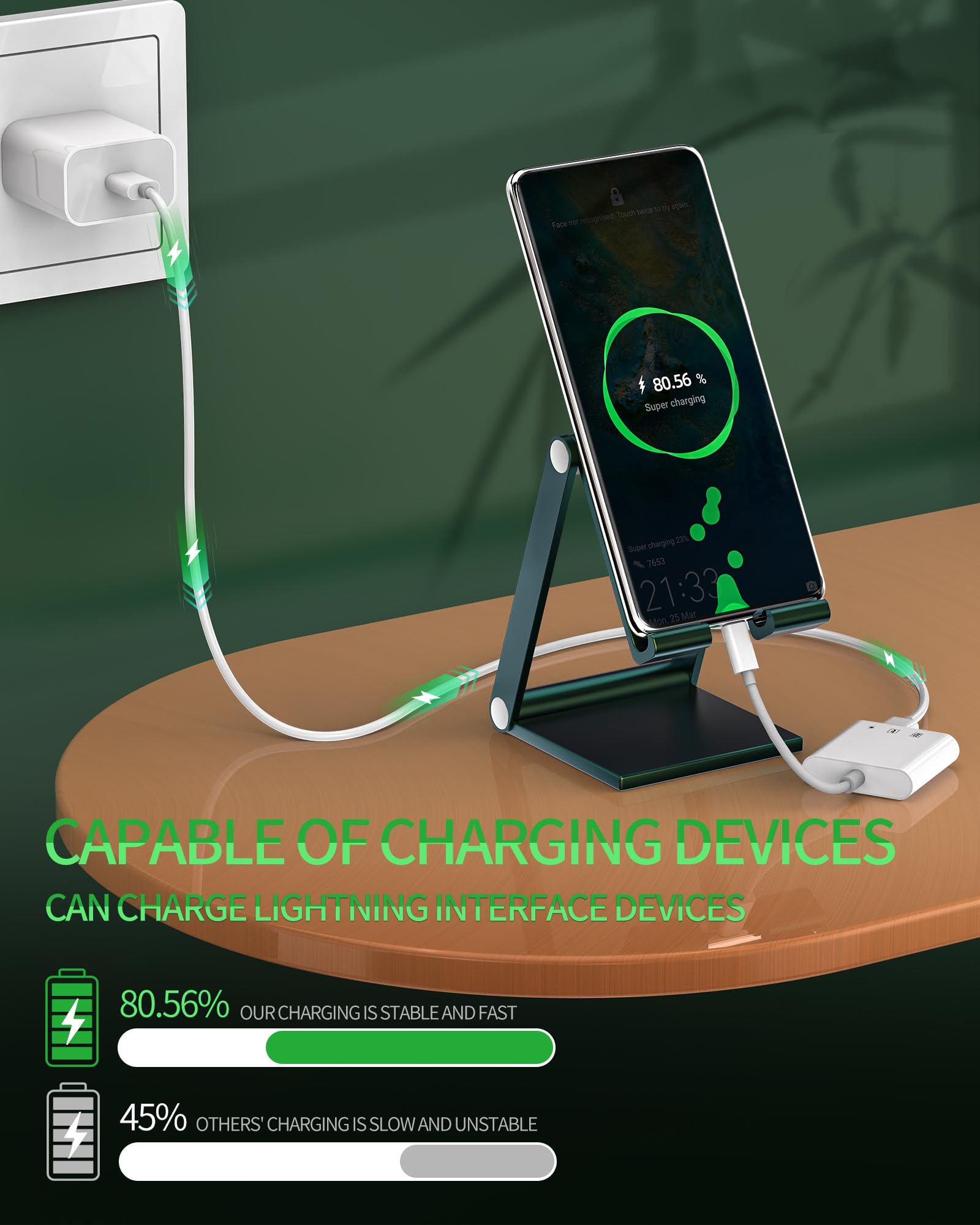 Wowfast Adattatore 3 In 1 Lightning A USB-C | Ricarica PD 45W, Audio E Dati 480Mbps | Per IPhone 16/15, IPad, MacBook E Galaxy - 4
