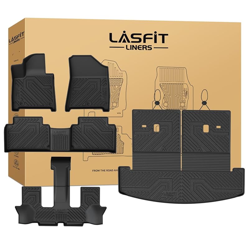 Kit de tapetes e forros para porta-malas LASFIT em TPE para Hyundai Santa Fe a gasolina 2024–2027, 5 peças