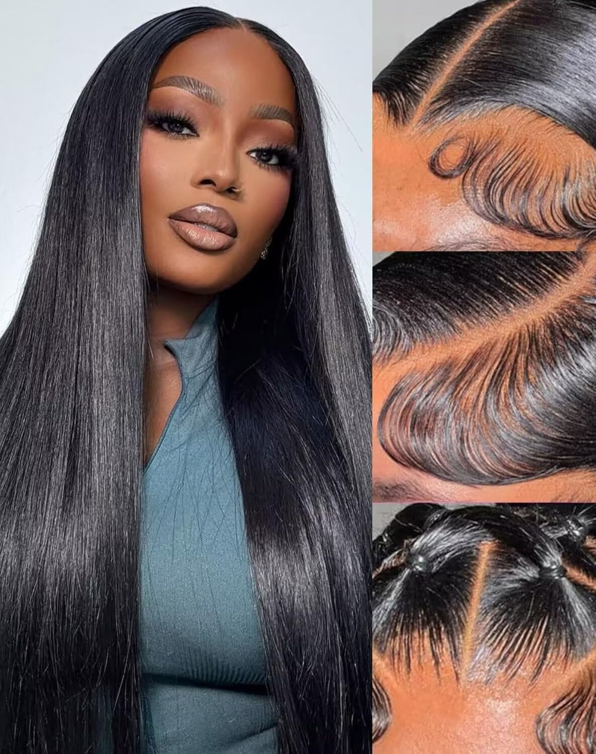 20 Inch Straight 13x4 Lace Front Wigs Human Hair 180 Density Pre Plucked 13x4 HD Frontal Straight Lace Wigs Glueless Wigs Human Hair For Women - Image 2