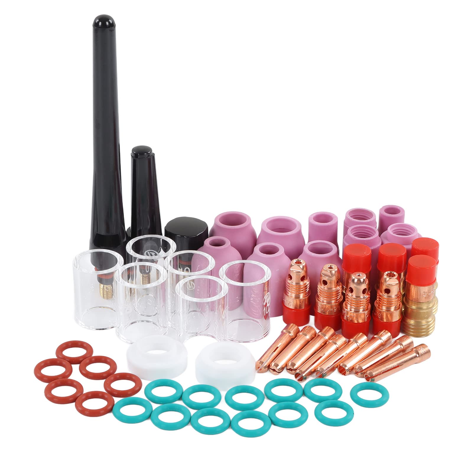 Zestaw do spawania TIG Zestaw akcesoriów Premium Ceramiczne szklane szklane kubek Złącze Elektroda Zacisk Elektroda PTFE Przednia pokrycie dla WP17 WP18 WP26 Pistolet spawalniczy