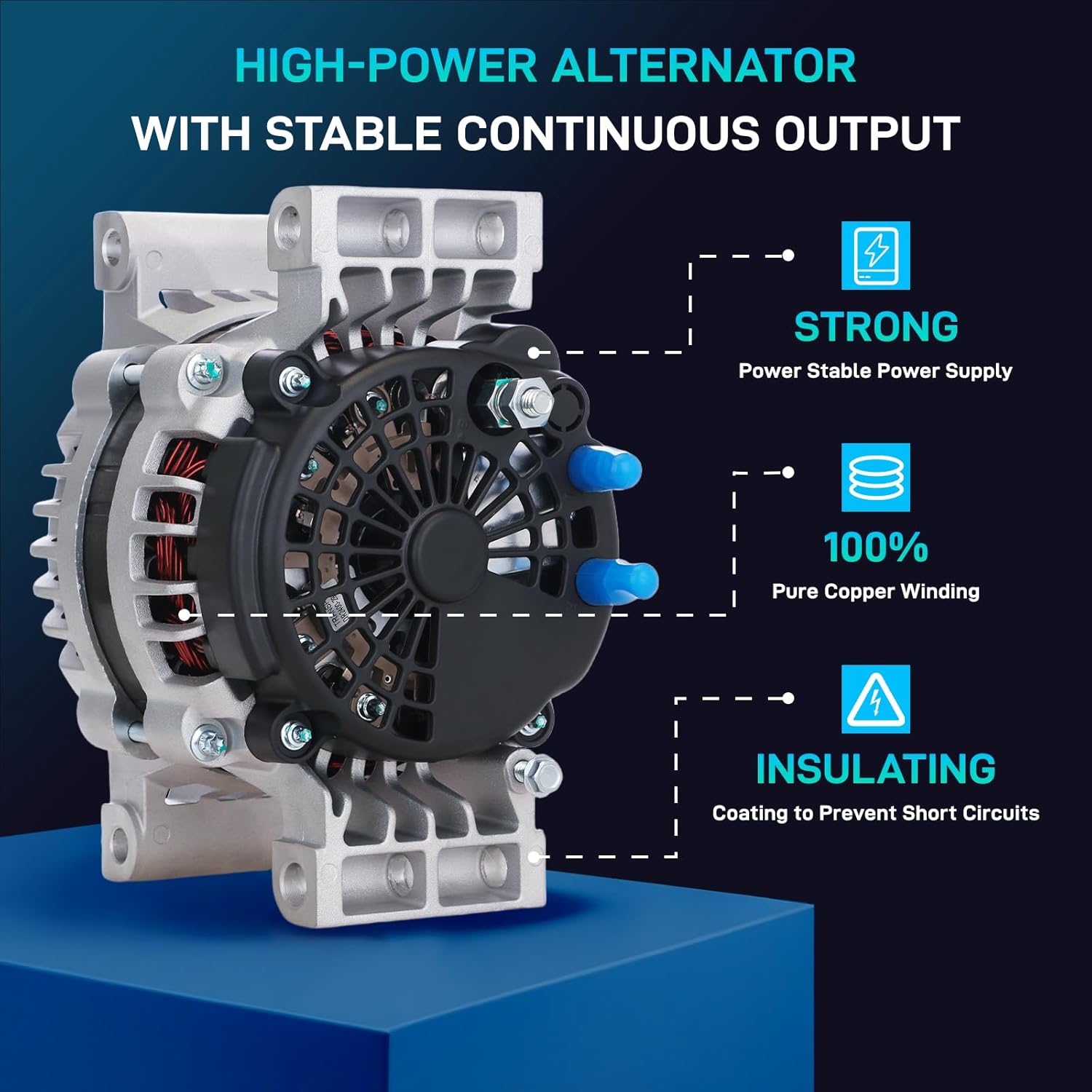 New Alternator Compatible with Ford 2004-2008 F650 F750, 00-04 FL60, Freightliner 01-08 Columbia Classic 00-03 Argosy 03-04 07-08 Coronado, Kenworth T300 04-07 Sterling Truck, 8719N