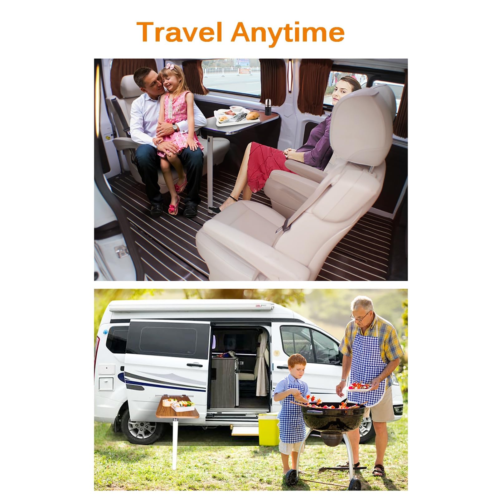 Mesa Plegable Camping para RV, Mesa Plegable Pared, Adecuada para Autocaravanas, Patas Plegables + Mesa + Kit Deslizante (Color : B)