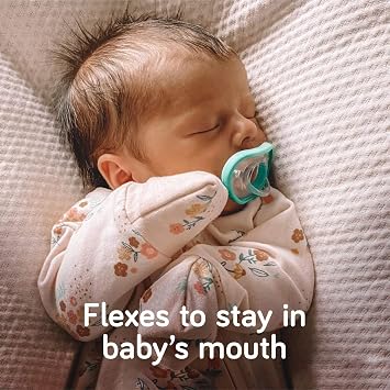 Nanobebe Baby Pacifiers 0-3 Month - Orthodontic, Curves Comfortably with Face Contour, Award Winning for Breastfeeding Babies, 100% Silicone, Baby Registry Gift 8pk, Pink/Grey/Sage/White