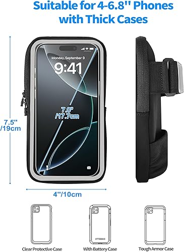 Miniatura 4 de Soporte de teléfono para correr para muñeca, brazalete de teléfono para correr para iPhone 16 15 14 13 12 11 Plus Pro Max, Galaxy Pixel, brazalete