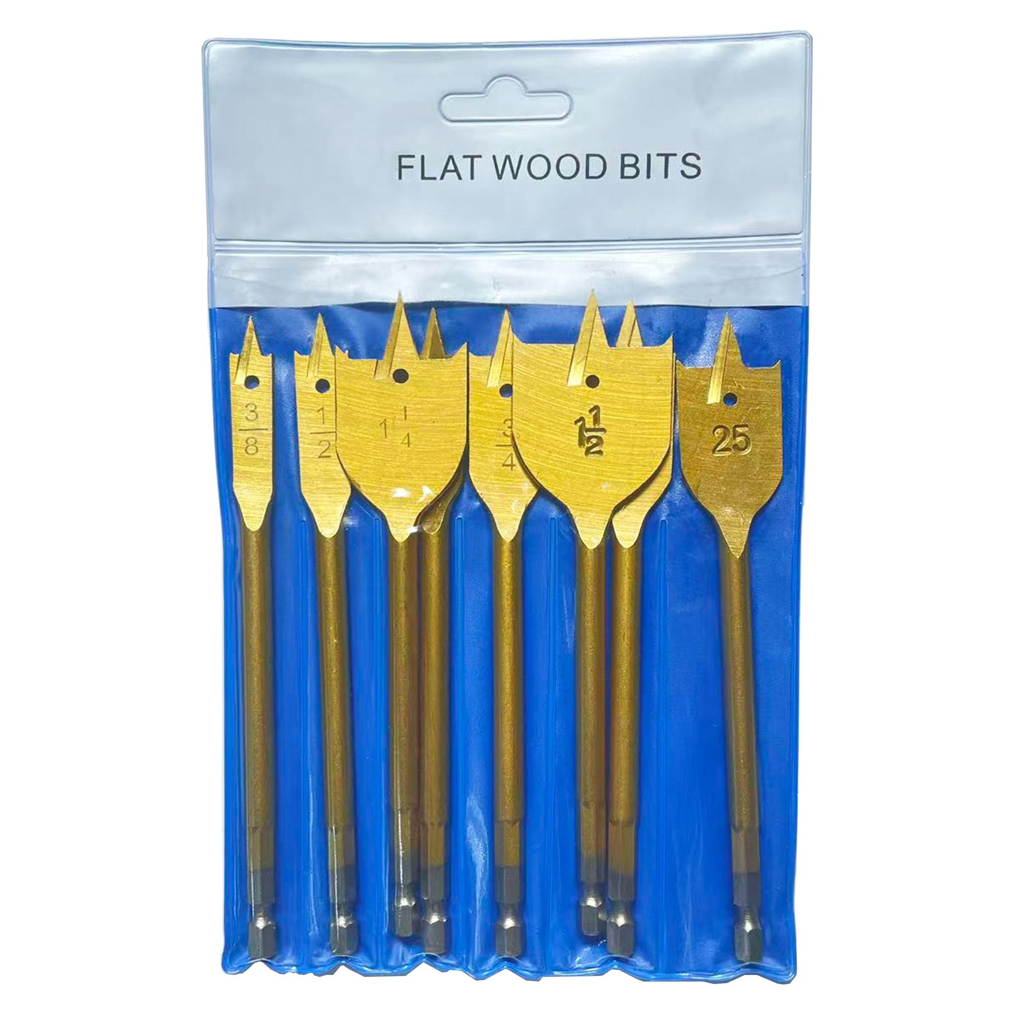 Spade Drill Bits Set - 8pcs Titanium Coating -7 Spade Drill Bits Set - 8pcs Titanium Coating -7