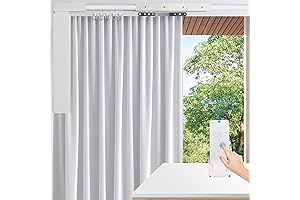 Electric Curtain Track 87"-244" Remote Automated Curtain Smart Curtains Motorized Curtains Rod with Remote Control