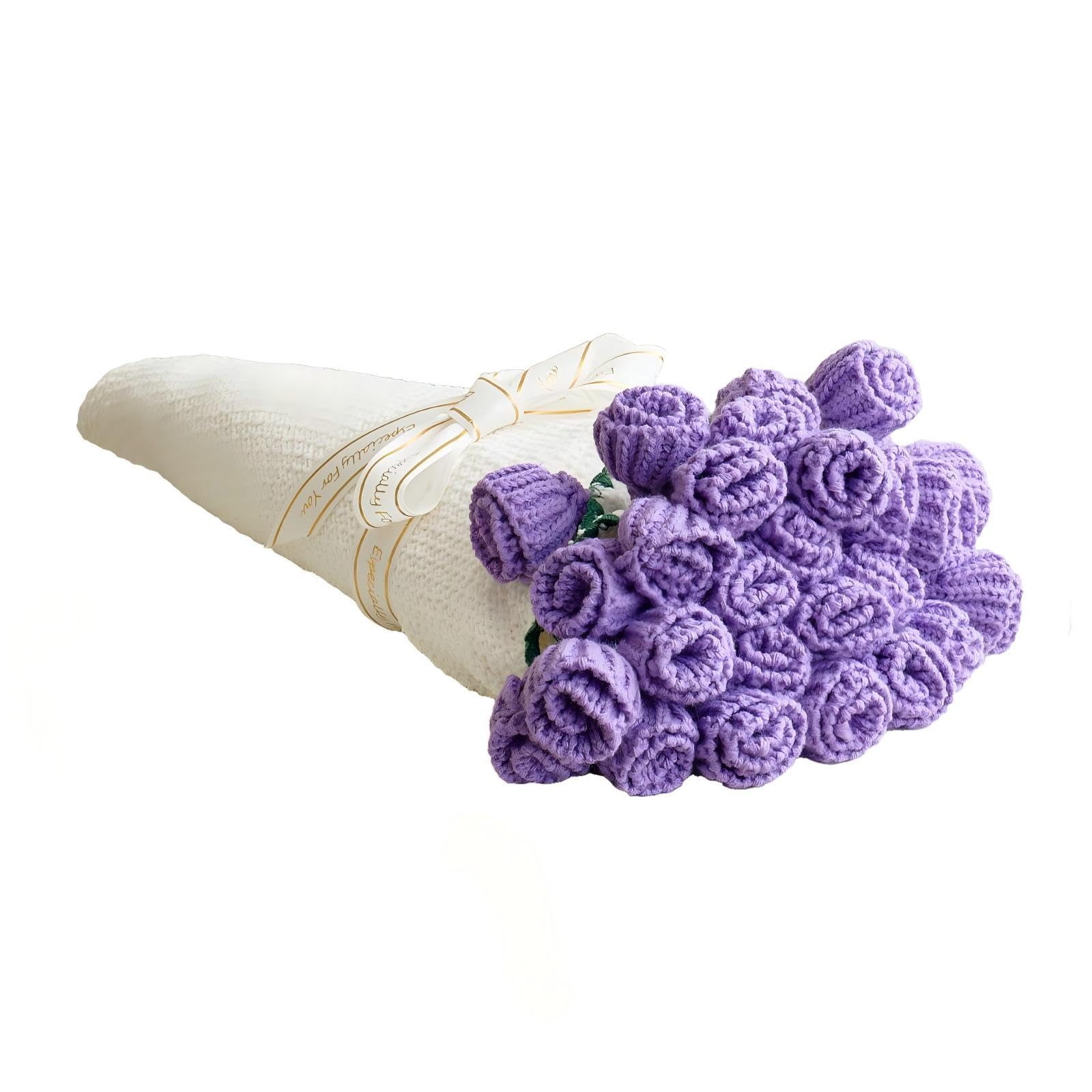 Crochet Flower Bouquet Throw Blanket, Handmade Knitted Blanket with Rose Flowers, Romantic Birthday Gift for Her Mom and Girlfriend, 3D Floral Decorative Bed Throw (Tulip, 31.4 inch) Tulip 31.4 inch