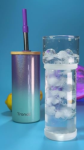 Miniatura 7 de Tronco - Vaso térmico aislante de 20 onzas con tapa, acero inoxidable, vidrio borosilicato, taza de café helado reutilizable para viajes