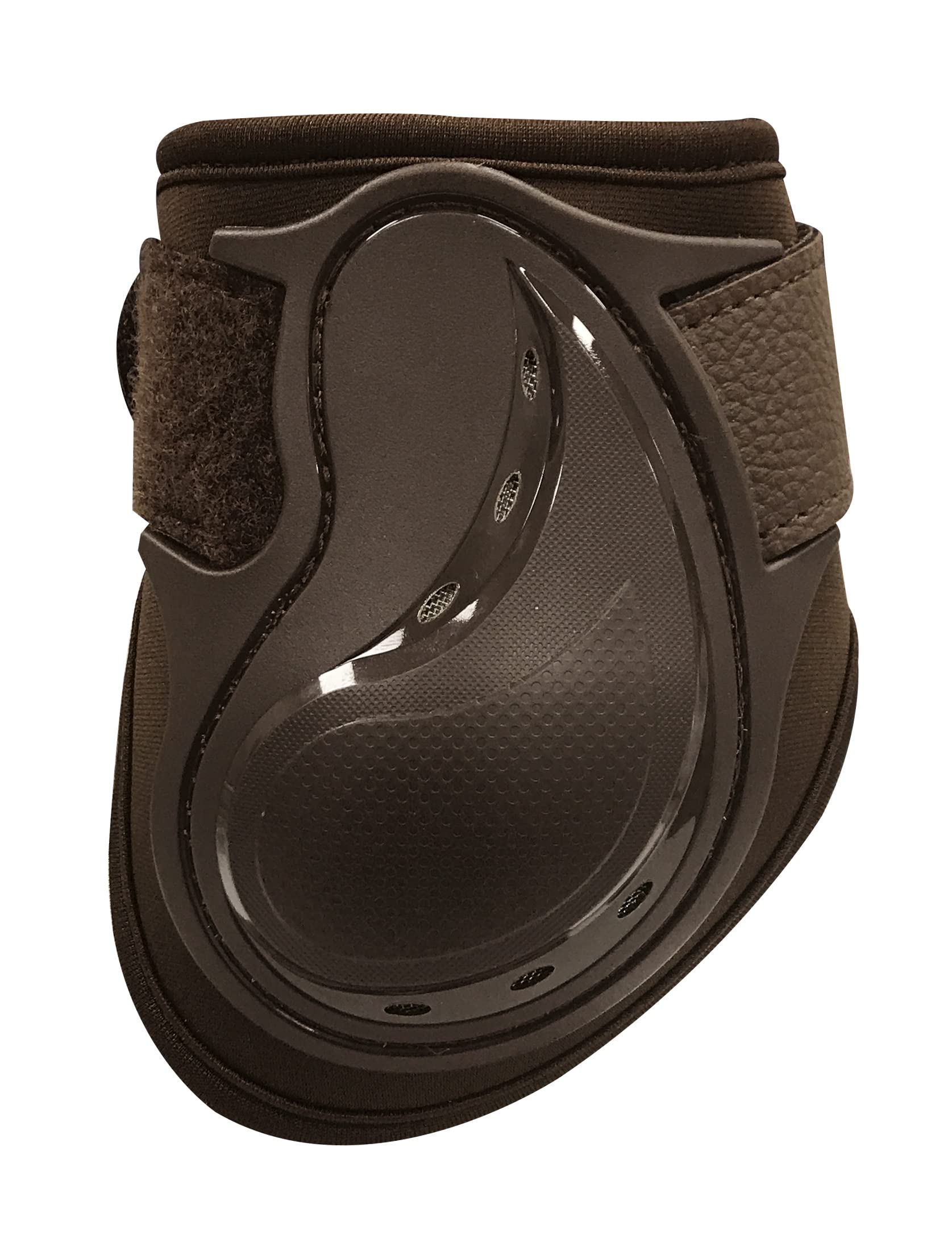 LeMieux Impact Compliant Fetlock Horse Boots Pair in Brown with Moulded Protective Strike Area, Mesh Vents & Double Lock Closure - Medium
