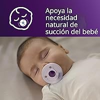 Vista 2 de Philips Avent Soothie Chupetes ortodónticos para bebé, 100% de silicona, de una pieza, sin BPA, para bebés de 0 a 3 meses, 2 lila y 2 rosa, paquete