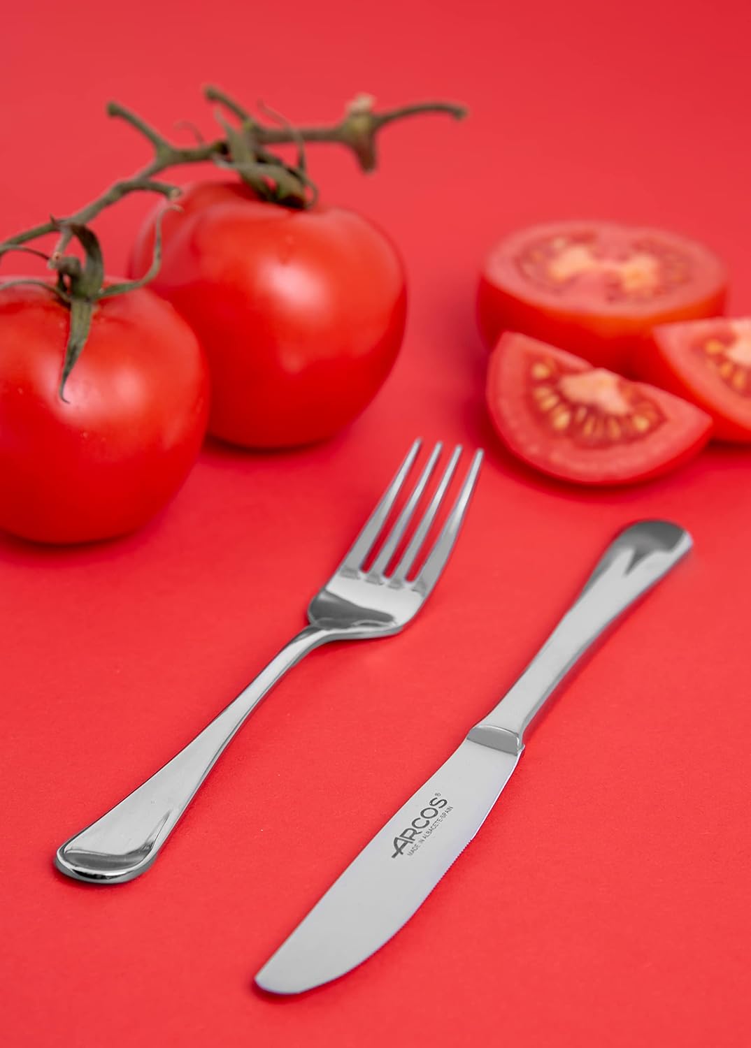 Arcos Madrid series - set of 6 table knives in gift box - micro pearl cut - monoblock from one piece stainless steel - Blade size 100 mm - color silver